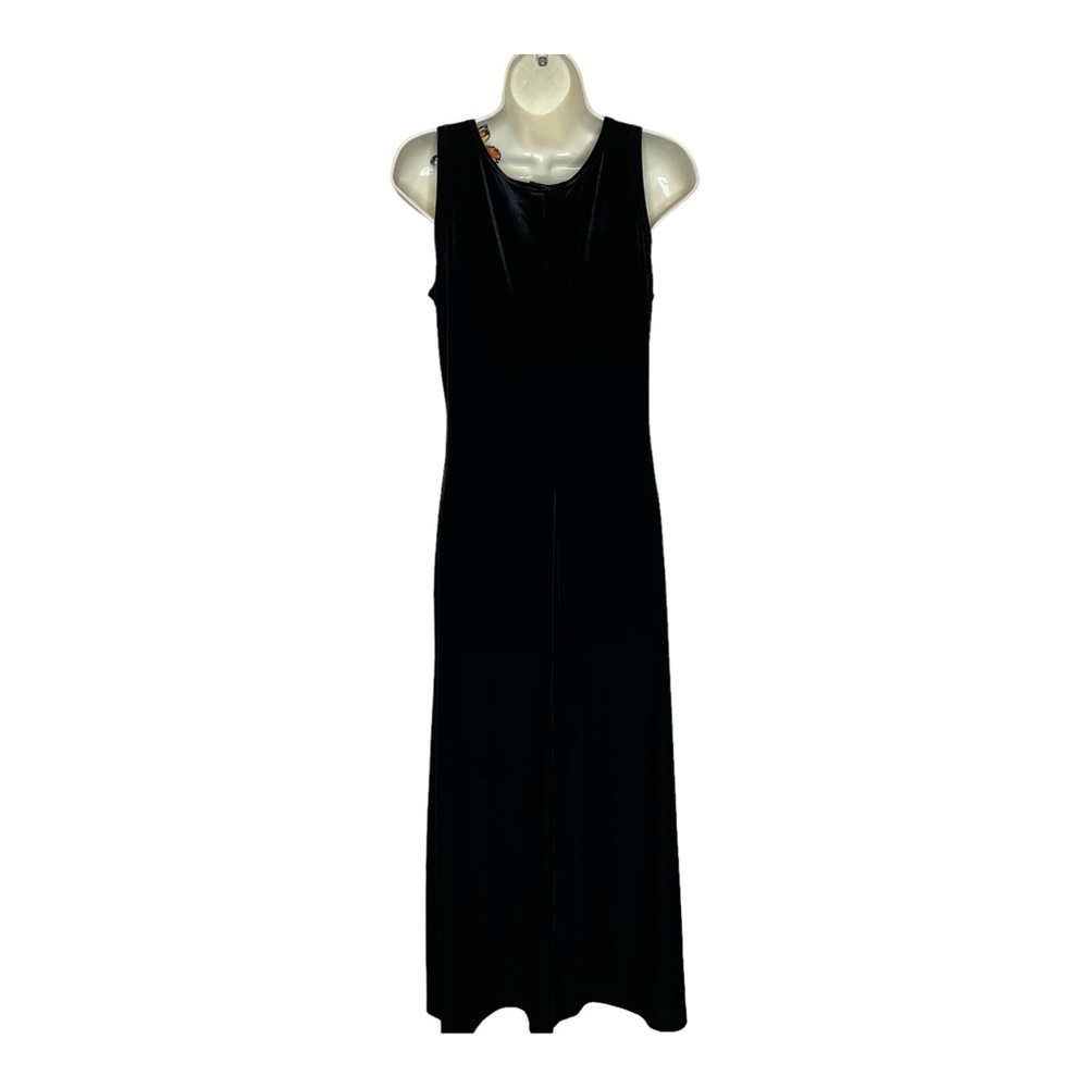 Black Velour Matching Set  Ronnie Nicole Maxi Dress and Jacket 80’s VTG Trophy - Picture 9 of 16